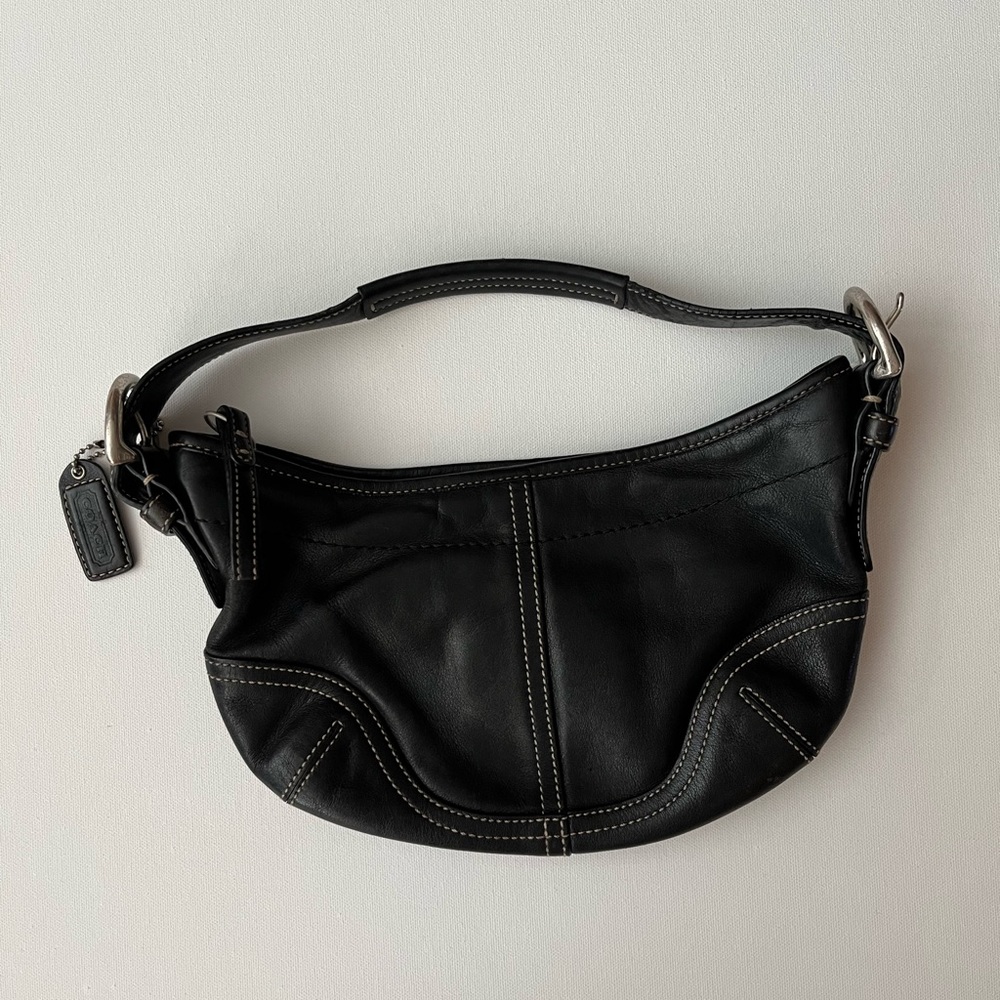 Black leather Coach purse